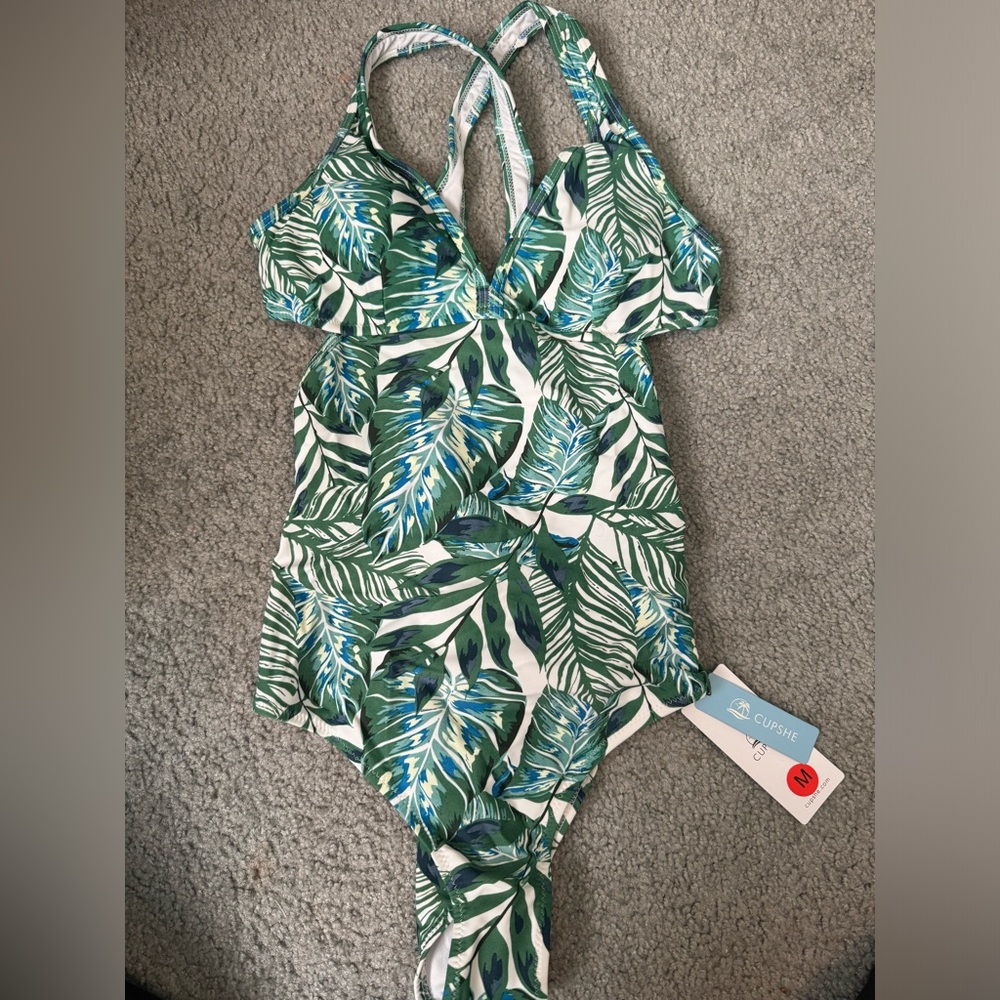 Palm one piece swim suit